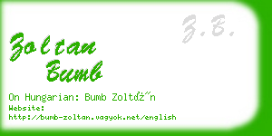 zoltan bumb business card